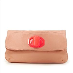 Deux Lux Neon Turn Lock Foldover Clutch